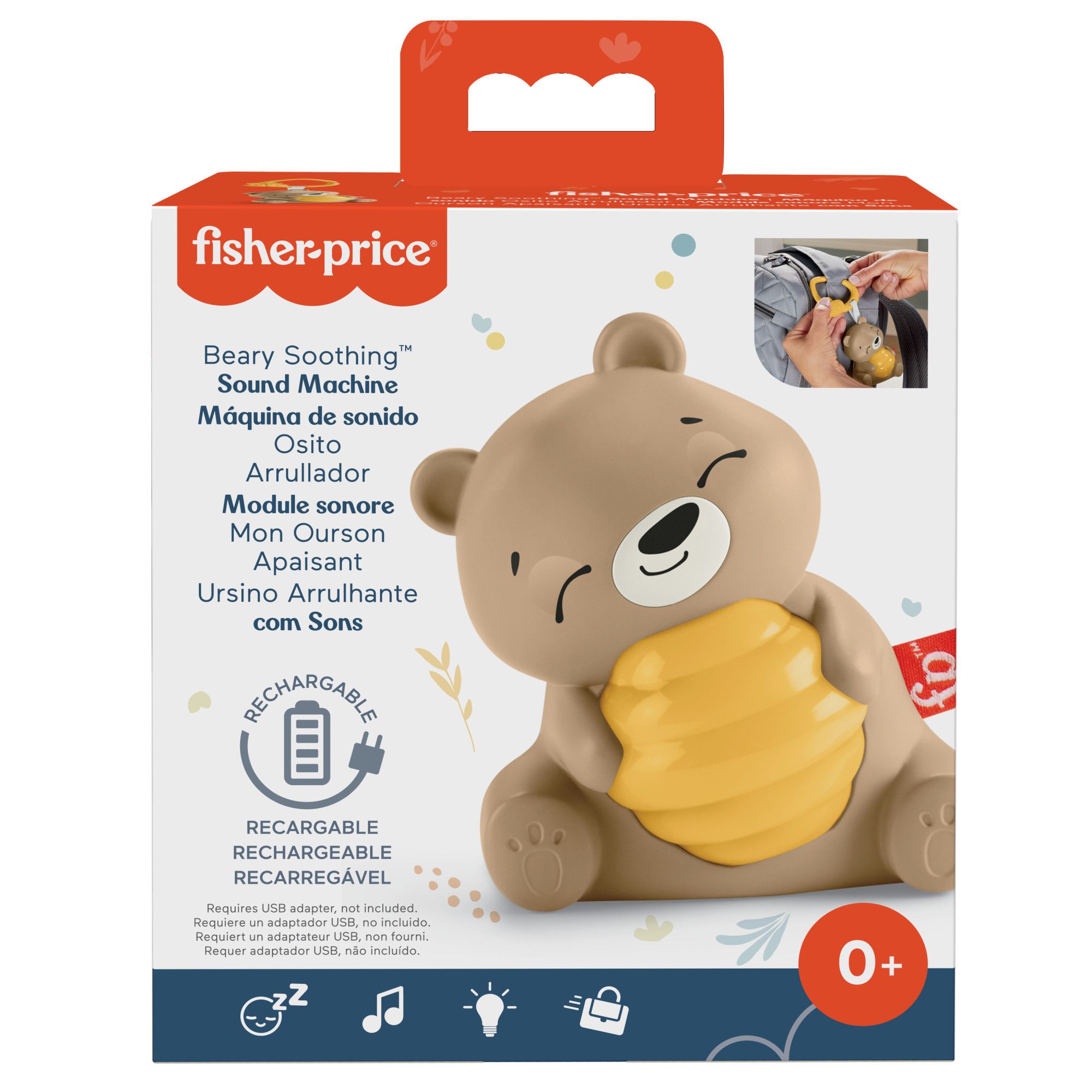 Fisher Price Beary Soothing Portable Sound Machine with Music