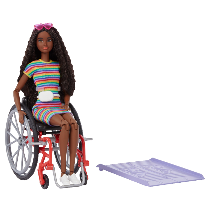 Fashionistas Doll 166 Brunette with Wheelchair and Ramp