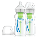 Dr Brown's Options+™ 270ml Wide-Neck Baby Bottle, 2-Pack