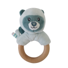 Back to Nature Wood Ring Rattle - Racoon