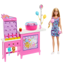 Barbie Mysteries: Beach Detectives Barbie “Malibu” Doll & Cotton Candy Game Booth Playset with 20 Accessories Including Prizes