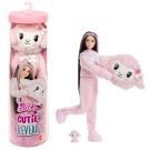 Barbie Cutie Reveal Doll & Accessories, Cuddly Series Featuring Plush Costume & 10 Surprises Including Color Change & Mini Pet (Styles May Vary)