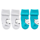Animal Face 2pk Towelling socks
