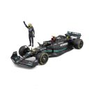 Burago 1:24 Scale Mercedes AMG Petronas F1 W14 2023 With Driver Figure 44 Lewis Hamilton