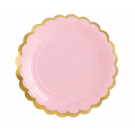 PLATES LIGHT PINK / GOLD 18cm - 6 PC