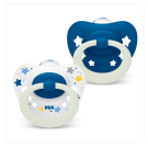 NUK Silicone Signature Night Soother - Boy (6-18 Months) - 2 Pack