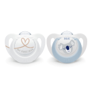 NUK Silicone Star Soother White (0-6 Months) - 2 Pack