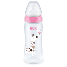 NUK Temperature Control Bottle Silicone Teat (6-18 Months) - 300ml Pink/White