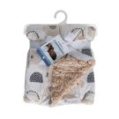 Snuggletime Mink Sherpa Blanket - Cream Circles - 76 x 76cm