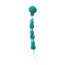 Silicone Pacifier Clip - Blue Cubes