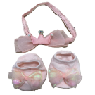 Pink Crown Hairband and Booties Set
