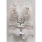 Headband and Sock set White
