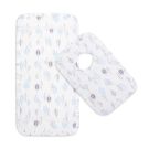 Bamboo Bib & Burp Cloth Set - Blue