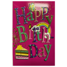 Greetings Card - Pink Birthday Cake Card