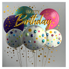 Card Group Birthday Card- Metallic Balloons 
