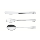 Tramontina - Baby Friends stainless steel children's flatware set with shiny finish and relief design - 3 pc set