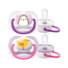 Philips Avent Ultra-Air Soother 0-6m (2 Pack) - Animal Pink