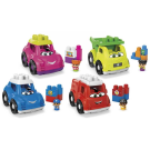 MEGA BLOKS First Builders Toddler Building Toy Set, Lil Vehicles Collection with Big Blocks and Storage, 1 Figure, Ages 1+ Years