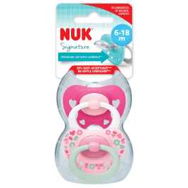 Available 1,2,3 Pack NUK Genius/Happy Days Silicone Soothers 2PK Size 1/Size 2 