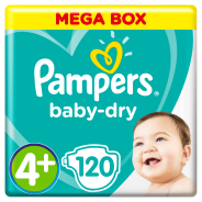 Baby Dry Size 4+ Mega Pack 120