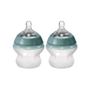 Closer to Nature - Soft Feel Silicone Baby Bottles with Anti-Colic Valve - 150ml, Pack of 2