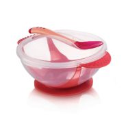 Suction Bowl & Spoon - Red