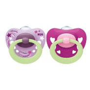 Signature Night Silicone Soother 0-6 months 2 Pack