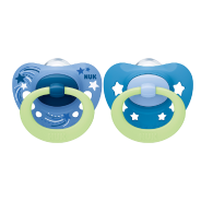  Silicone Signature Night Soother  0-6 months 2 Pack