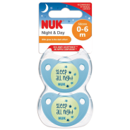 Silicone Night & Day Soother Boy 0-6 months 2 Pack