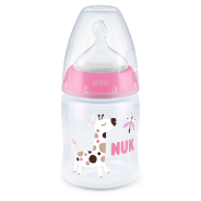 Temperature Control Bottle Silicone Teat 0-6 months 150ml Pink/White