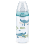 Temperature Control Bottle Silicone Teat 6-18 months 300ml Blue/Green