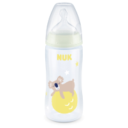 First Choice Glow-In-The-Dark Silicone Teat Bottle 6-18 Months 300ml (Yellow) 