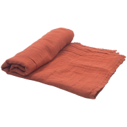100% Cotton Muslin Swaddle Blanket - Rust