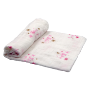 100% Cotton Muslin Swaddle Blanket - Pink Print