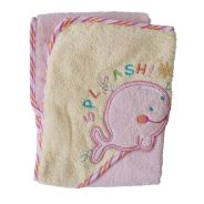 Deluxe Embroidered Hooded Towel  - Pink Whale