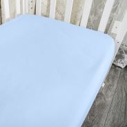 Stay Safe Fitted Sheet - Standard Cot Blue