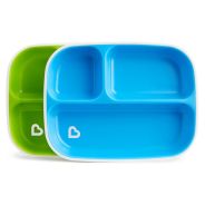 Splash Toddler Divided Plates - 2 Pack Blue & Green
