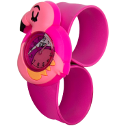 3D Pink Flamingo Snap Watch