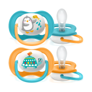 Ultra-Air Soother 6-18m - Animals - Penguin & Tortoise